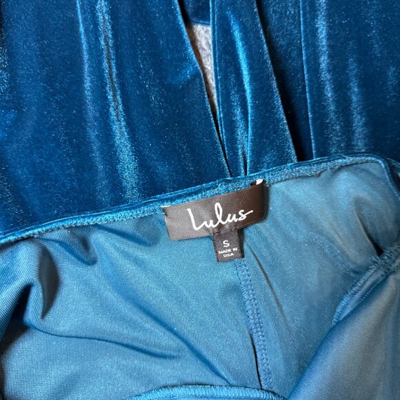 Lulus Teal Velvet Jumpsuit / Romper – Size S - Picture 7 of 7